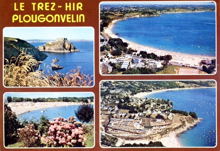 Le Fort et la plage du Trez-Hir dans l'anse de Bertheaume (carte postale). - Plougonvelin