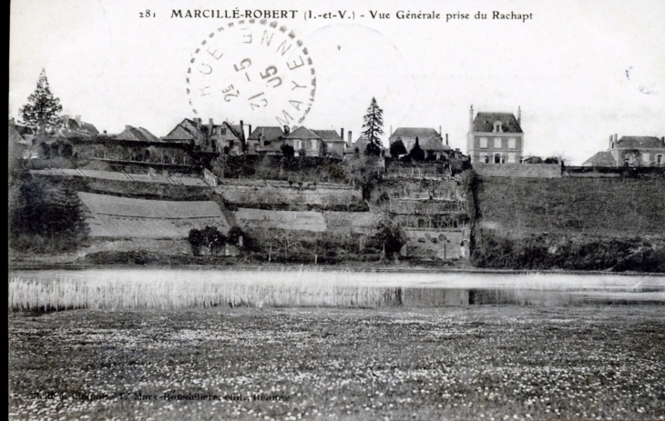 Vue générale prise du rachapt, vers 1905 (carte postale ancienne). - Marcillé-Robert