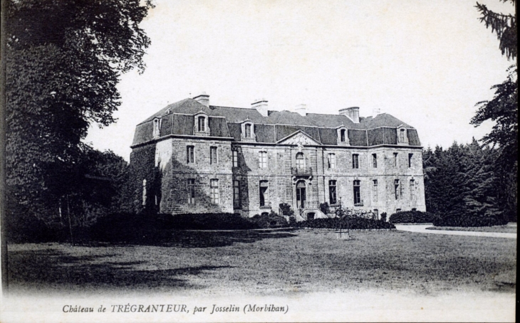 Château de Tregranteur,par Josselin, vers 1905 (carte postale ancienne). - Guégon