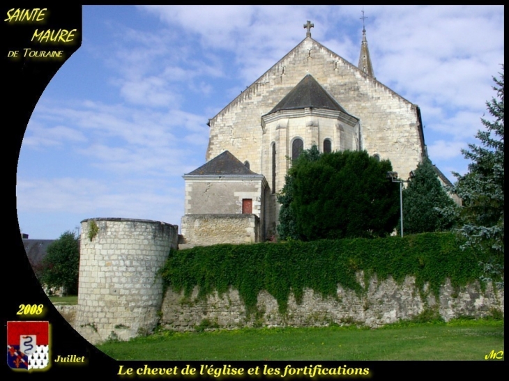 Le chevet de l'église et vestiges des fortifications - Sainte-Maure-de-Touraine