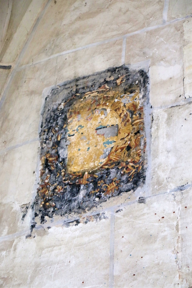 Eglise Saint Sulpice : peinture murale. - Palluau-sur-Indre
