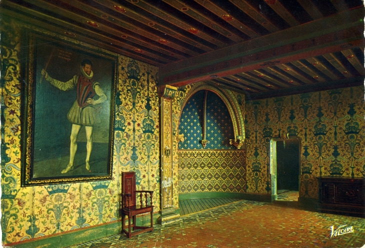 Le château : Chambre du Roi Henri III, ou vint espirer la Duc de Guise, assaniné en 1588 (carte postale de 1970) - Blois