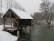 Lavoir, chemin de Mouille Cul, près du Square du Moulin sous la neige.