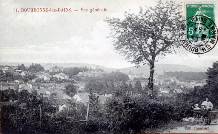Vue générale, vers 1912 (carte postale ancienne). - Bourbonne-les-Bains