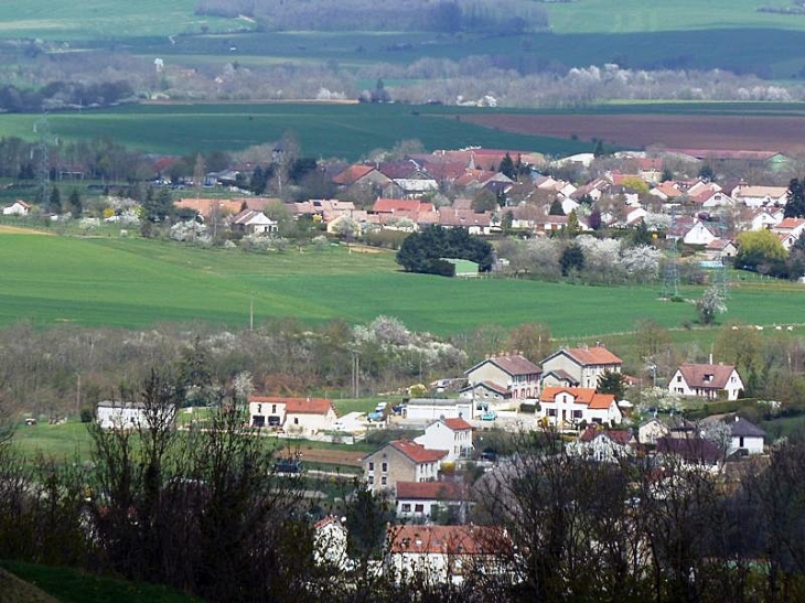 Le village vu des remparts de Langres - Champigny-lès-Langres