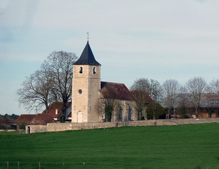 Vue sur l'église de Buchey - Rizaucourt-Buchey