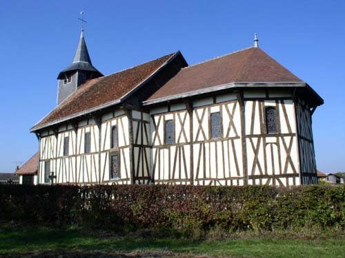 L'église à pans de bois et torchis. - Châtillon-sur-Broué