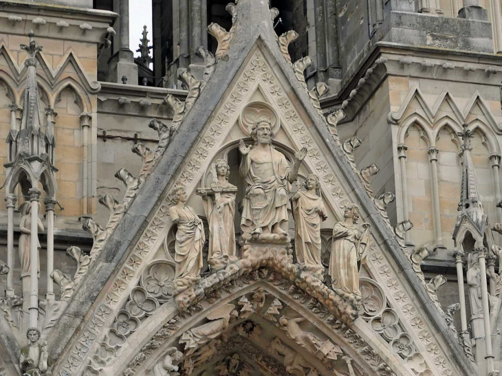 La cathédrale : portail du Jugement dernier - Reims