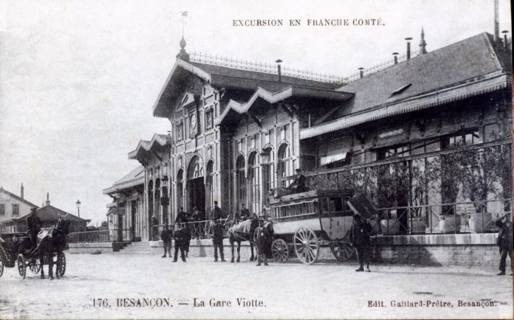 La Gare Viotte, vers 1910 (carte poqstale ancienne). - Besançon