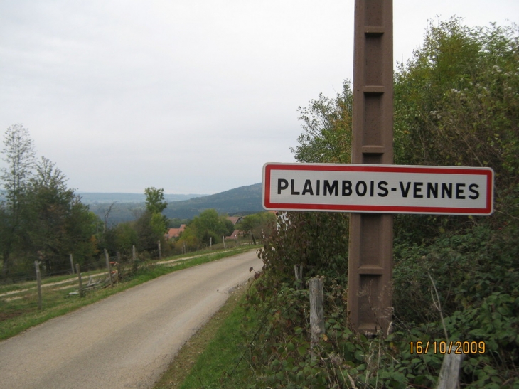 Entrée du village Plaimbois-Vennes en venant de ste Radegonde