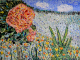 asnans jura, atelier mosaiques, Rose Camille Pissarro en émaux de Briare. 40 x60 cm.