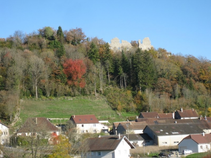 Vue sur les ruines du chateau - La Tour-du-Meix