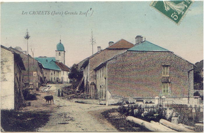 Ancienne vue de la rue du village - Les Crozets