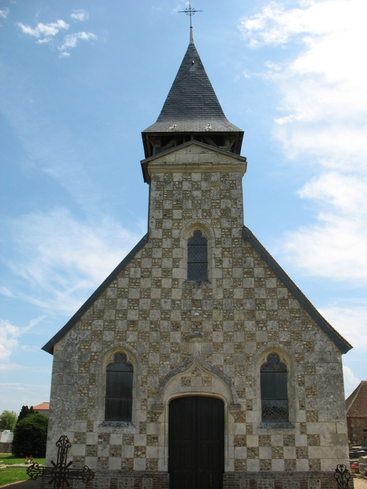 Façade en damier de l'église Saint-André - Gauville-la-Campagne