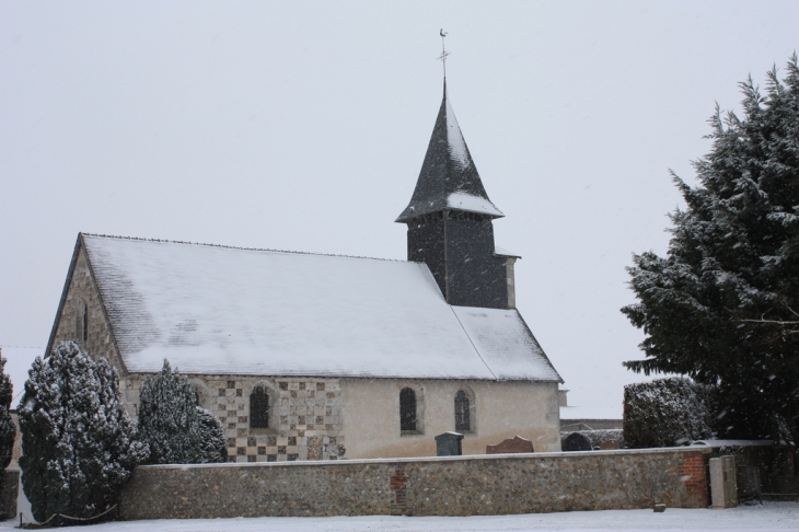 L EGLISE SOUS LA NEIGE - Gauville-la-Campagne