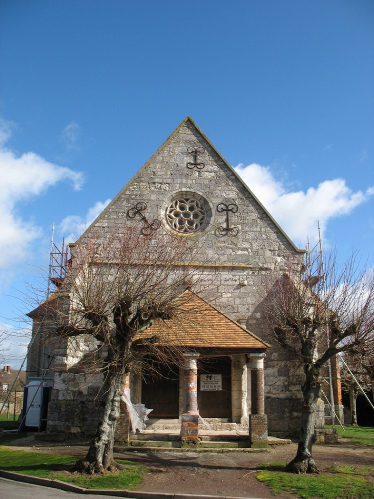 L'église Saint-Martin avant la construction du clocher - Mousseaux-Neuville