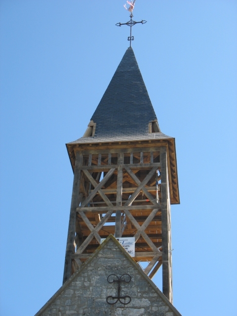 Charpente du nouveau clocher - Mousseaux-Neuville