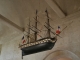 Photo suivante de Quillebeuf-sur-Seine Eglise Notre-Dame-De-Bon-Port. A l'intérieur, maquette de bateau évoquant l'histoire de la navigation sur Seine au XVIII et XIXèmes siècles.