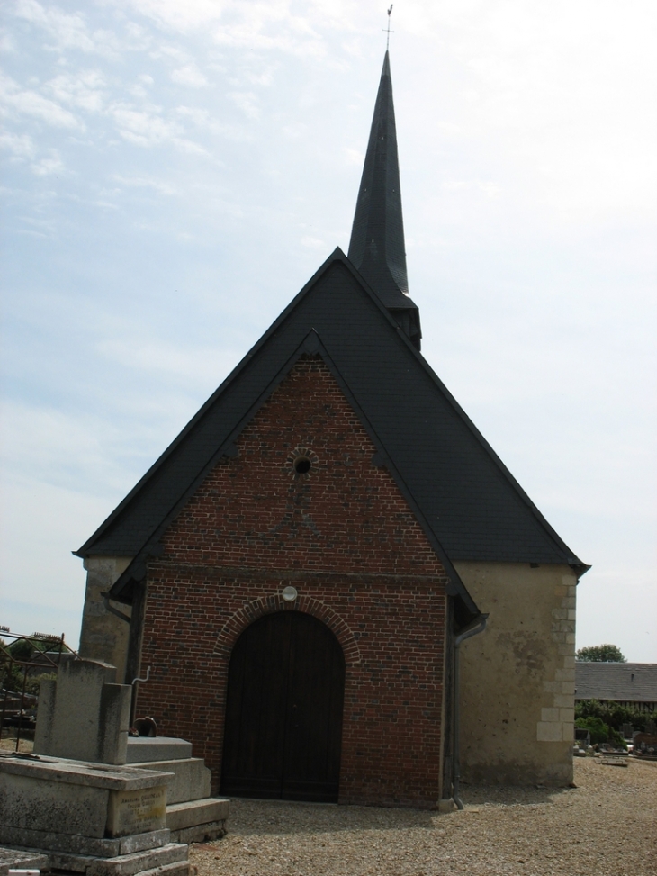 Eglise Saint-Aubin (le porche) - Saint-Aubin-le-Vertueux