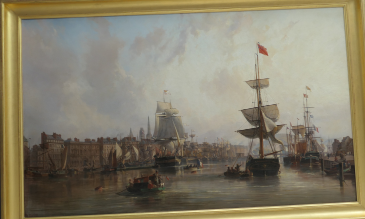 Musée des Beaux Arts : MAZIN Le port de Rouen vue générale 1855