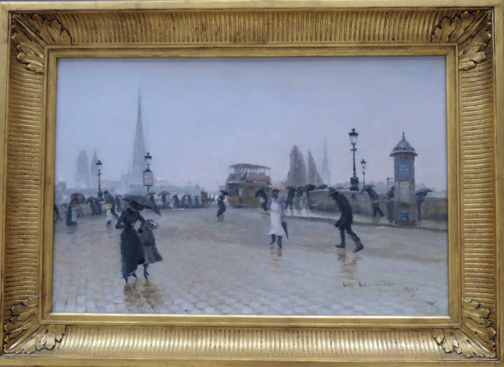 Musée des Beaux Arts : LEMAITRE Le pont Corneille à Rouen temps de pluie 1891