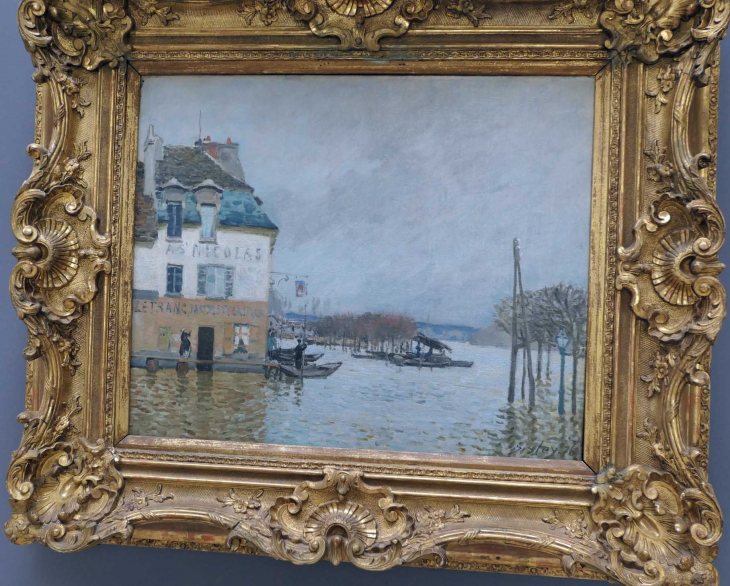 Musée des Beaux Arts : SISLEY  La barque pendant l'inondation de Port Marly - Rouen