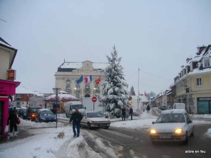 Hotel de ville sous la neige - Yvetot