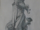 mon aquarelle de la statue de la fontaine 