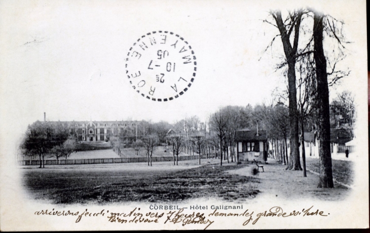 Hôtel Galiani, vers 1905 (carte postale ancienne). - Corbeil-Essonnes