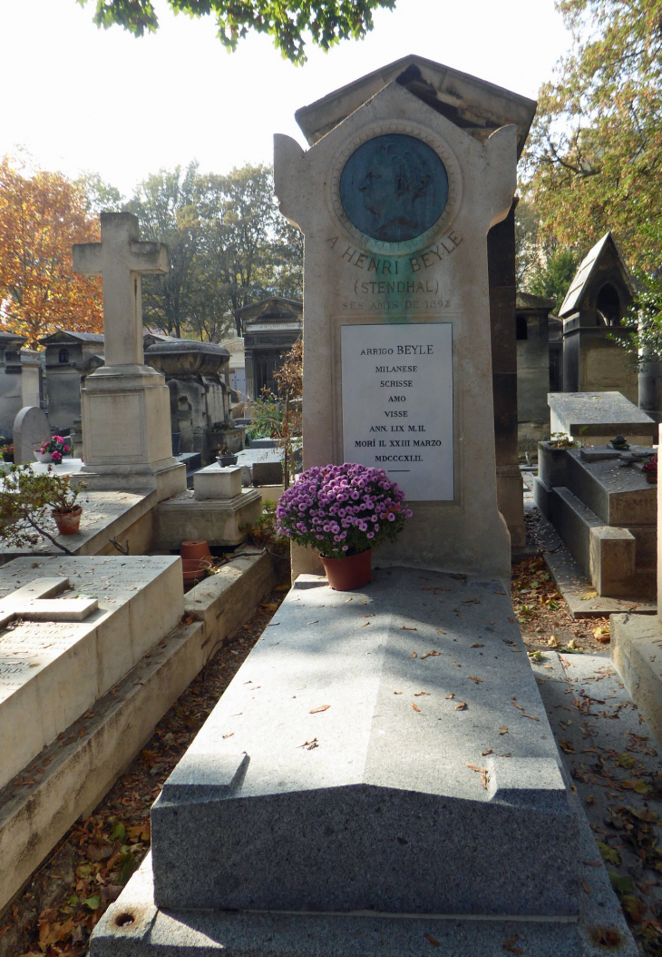 Le cimetière de Montmartre : la tombe de Stendhal - Paris 18e Arrondissement