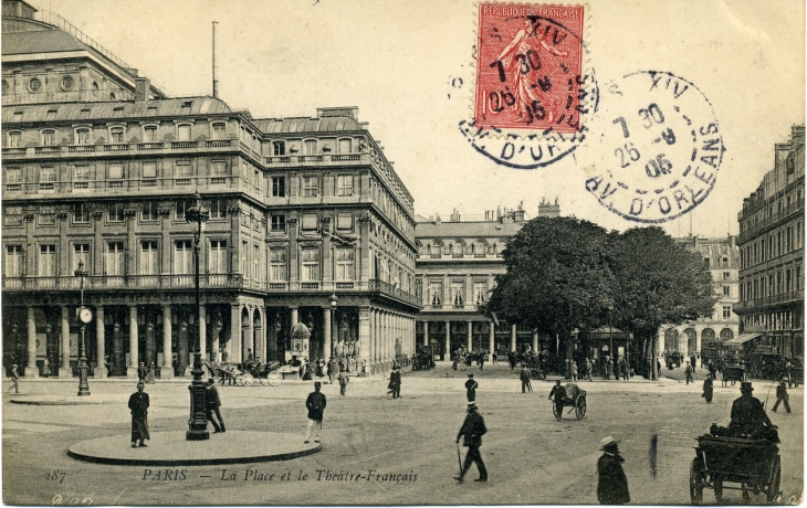 La Place et le Théatre Français (carte de 1905) - Paris 1er Arrondissement