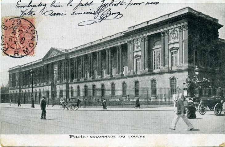 Colonade du Louvre (carte postale de 1905) - Paris 1er Arrondissement