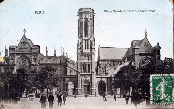 Place Saint Germain d'Auxerrois, vers 1910 (carte postale ancienne). - Paris 1er Arrondissement
