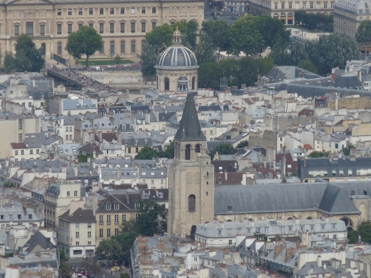 Eglise Saint Germain et l'institut de France , de la tour Montparnasse - Paris 6e Arrondissement