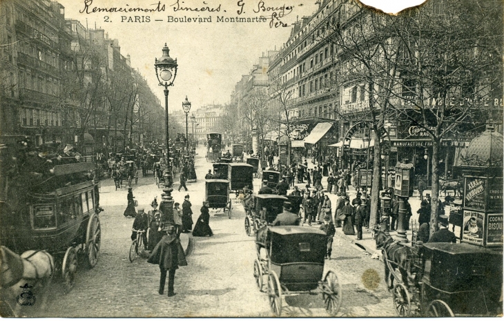 Boulevard Montmartre (carte postale de 1903) - Paris 9e Arrondissement