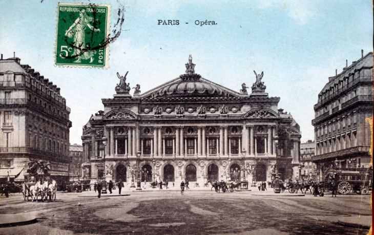 Opéra, vers 1909, carte postale ancienne). - Paris 9e Arrondissement