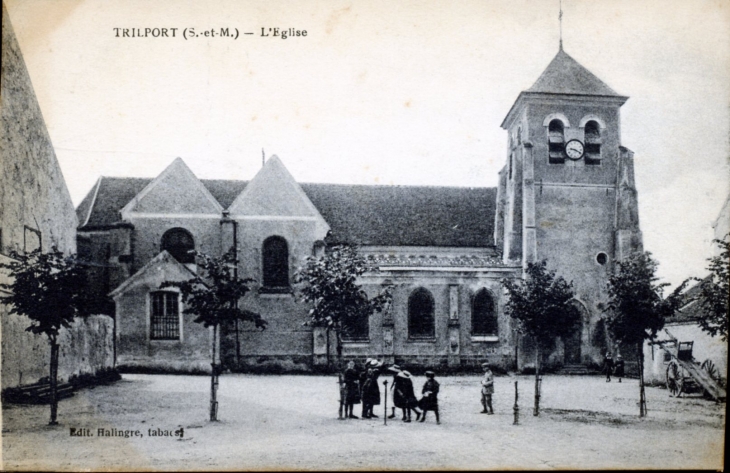 L'église, vers 1914 (carte postale ancienne). - Trilport