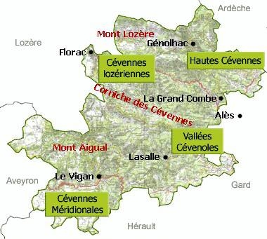 Le gîte se situe entre La Grand Combe et Génolhac (Alt: 450m) - La Vernarède