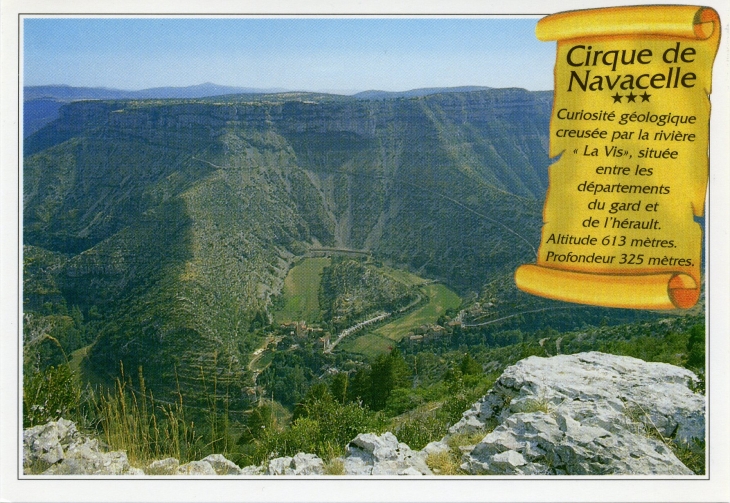 Le Cirque de Navacelles (carte postale de 1990)