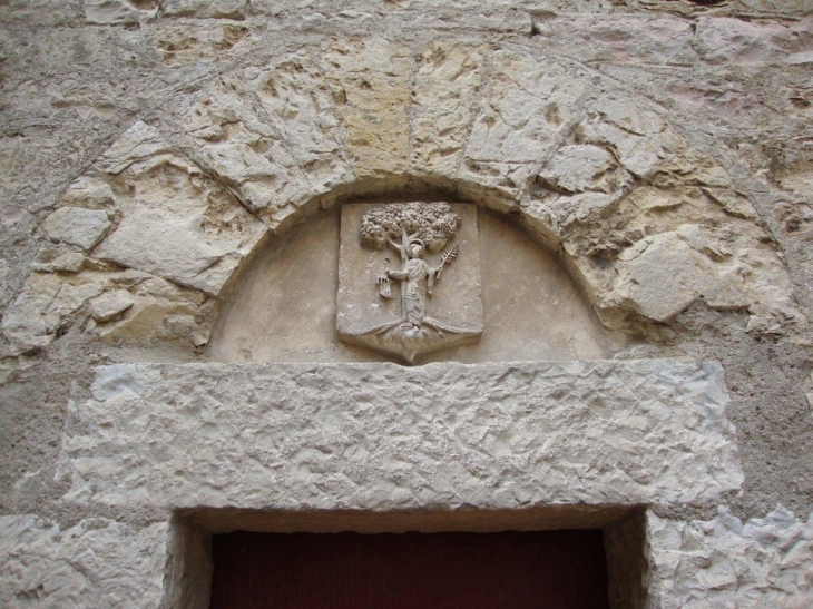 Saint-Laurent-des-Arbres (30126) église-château, detail