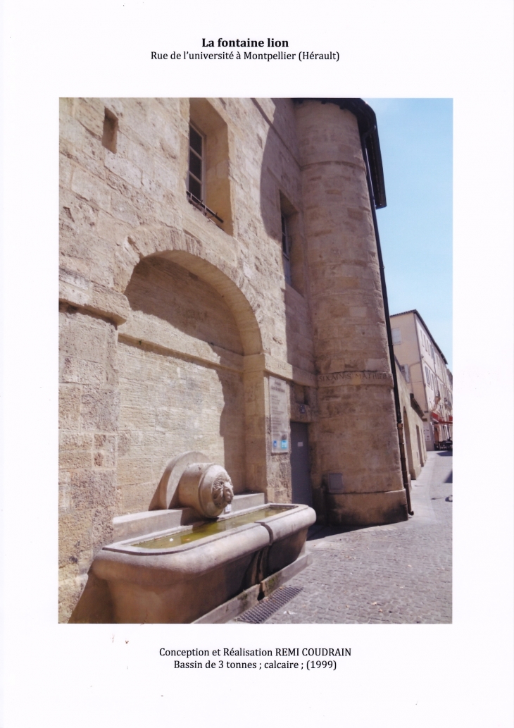 La fontaine lion de la vieille porte Crédit photo : blog petit nuage  - Montpellier
