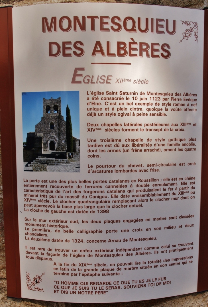 .  église St Saturnin 12 Em Siècle - Montesquieu-des-Albères