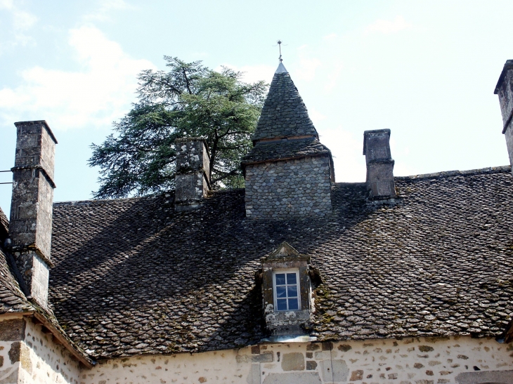 Détail du très beau travail de couverture du Château de Rouby - Lapleau