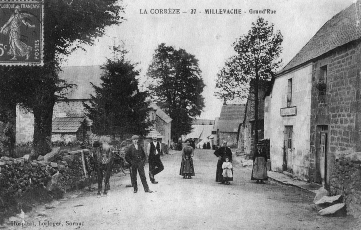 Grand'rue, vers 1910 (carte postale ancienne). - Millevaches