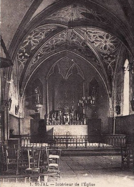 Photo ancienne de l intérieur de léglise - Saint-Jal
