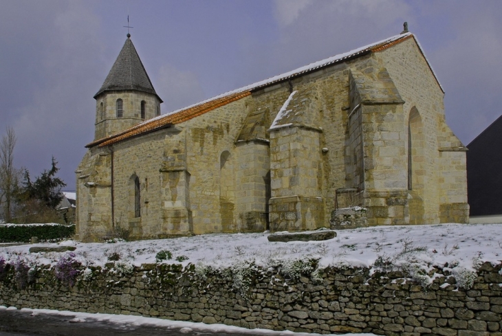 Eglise et neige - Saint-Goussaud
