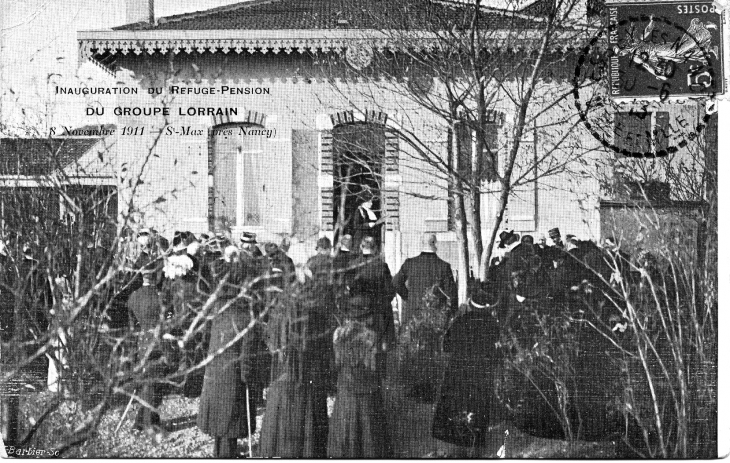 Inauguration du refuge -pension du Groupe Lorrain - 8 novembre 1911 (carte postale de 1913) - Saint-Max