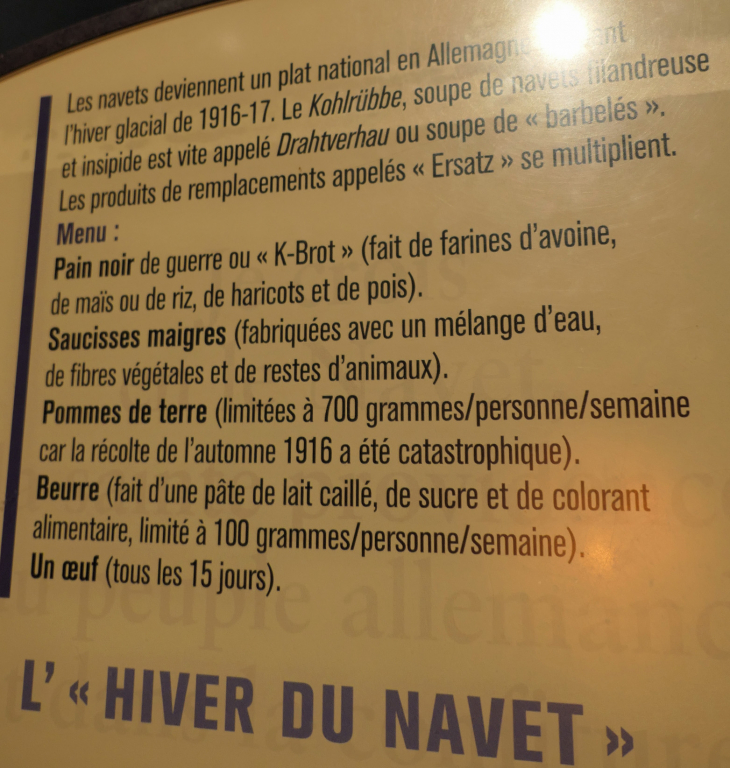 Dans le musée : l'alimentation du combattant - Fleury-devant-Douaumont