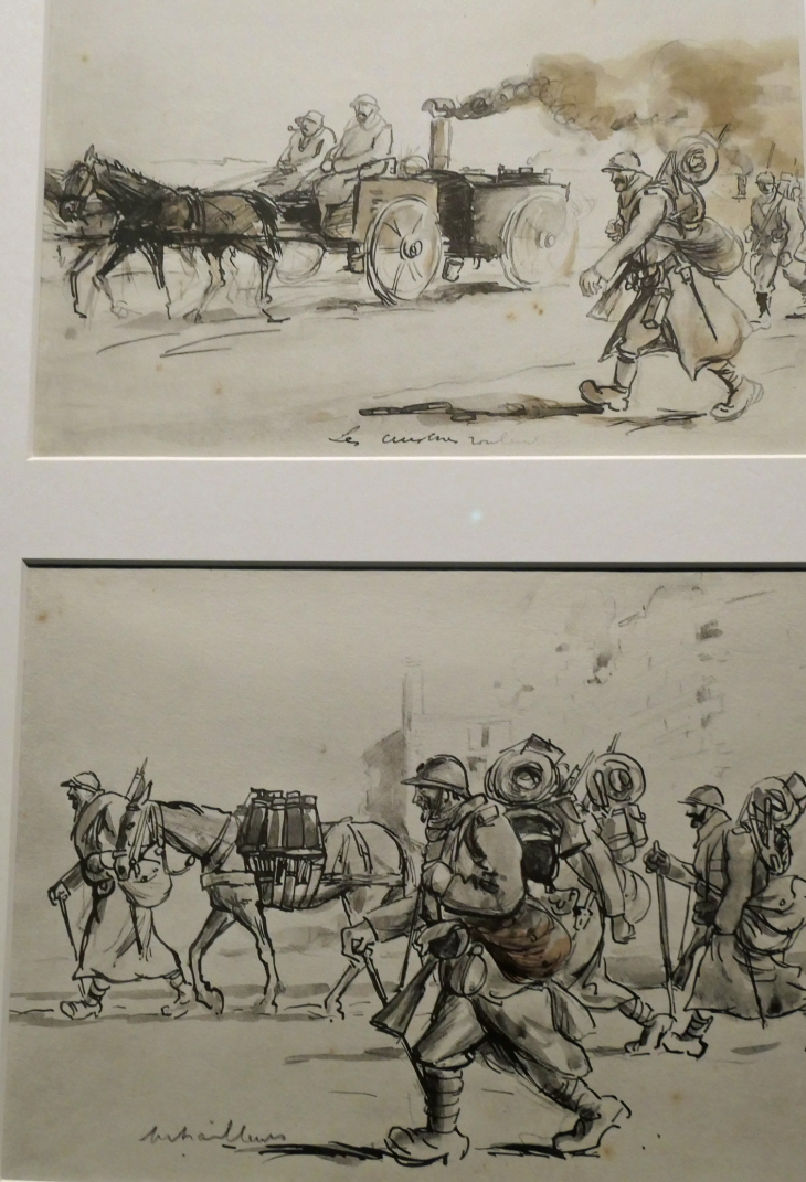Dans le musée : dessin de guerre - Fleury-devant-Douaumont