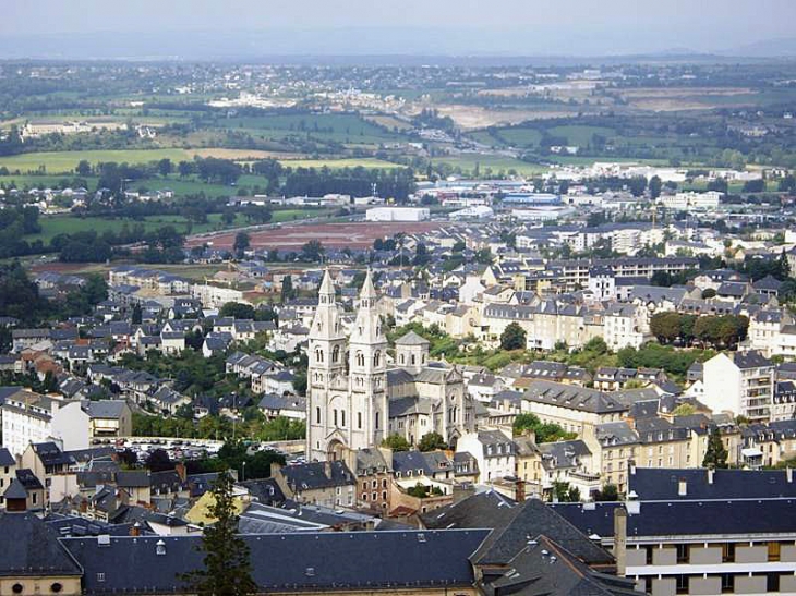 Notre Dame du Sacré Coeur vue du clocher de la cathédrale - Rodez